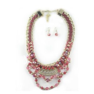 COLLAR PEDRERÍA ROJA