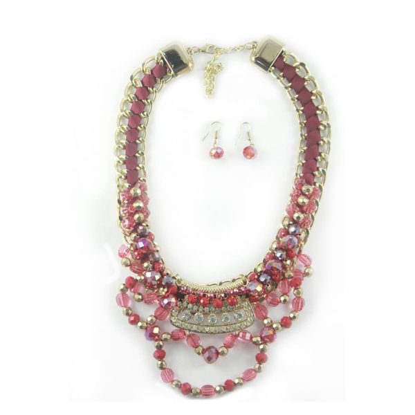 COLLAR PEDRERÍA ROJA