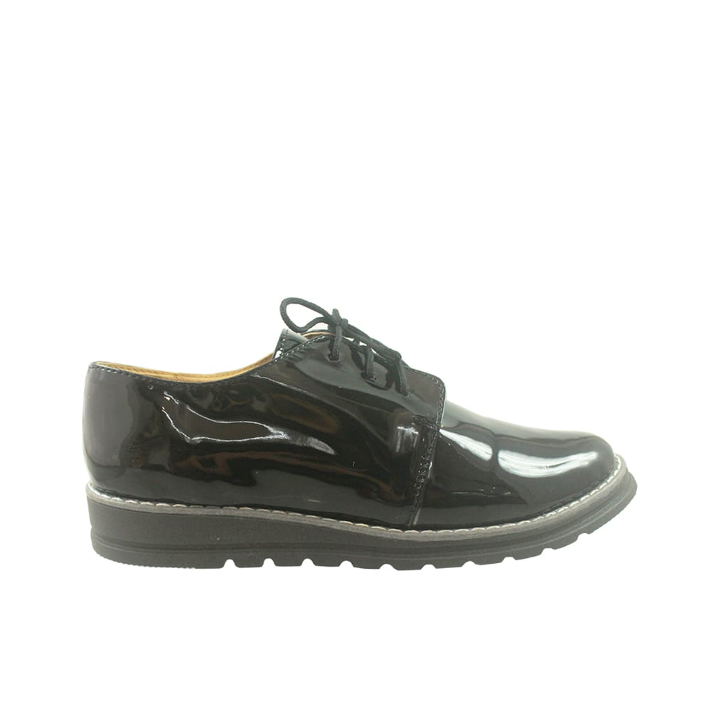 TENIS BOSTONIANO NEGRO CHAROL. ACOJINADO