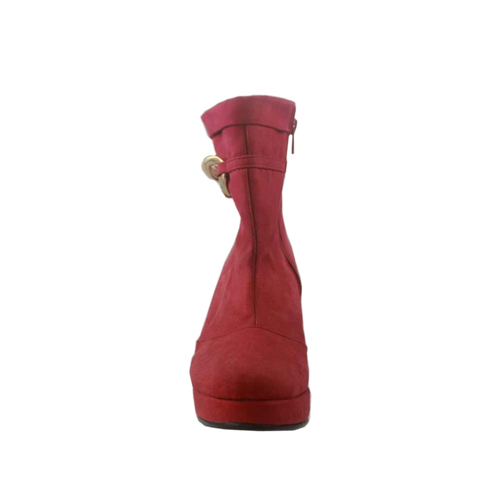 BOTAS ROJAS CON PLATAFORMA CORRIDA. ACOJINADAS