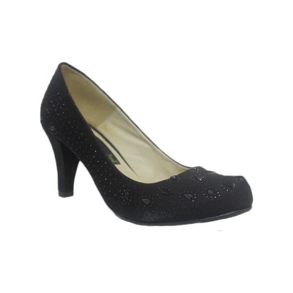 ZAPATOS NEGROS BAJOS PEDRERÍA