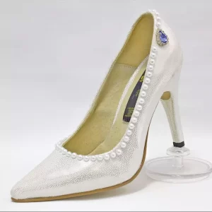 Zapatos novia blanco con pedrería