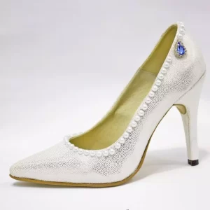 Zapatos novia blanco con pedrería 2